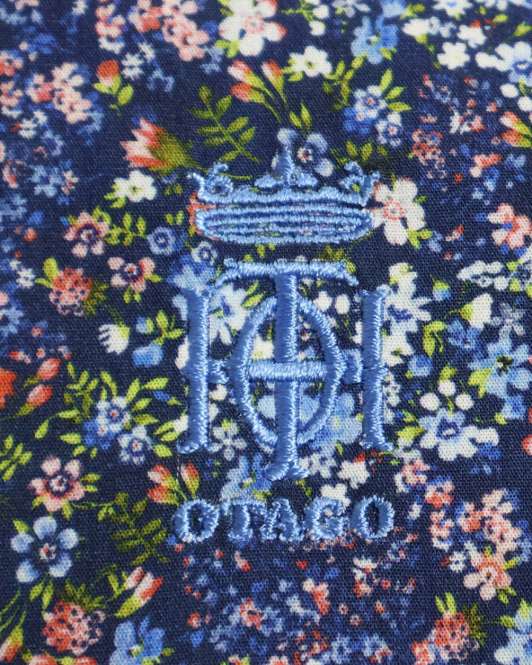 broderie de la Chemise manches longues pour homme 286 Otago bleu marine à motifs