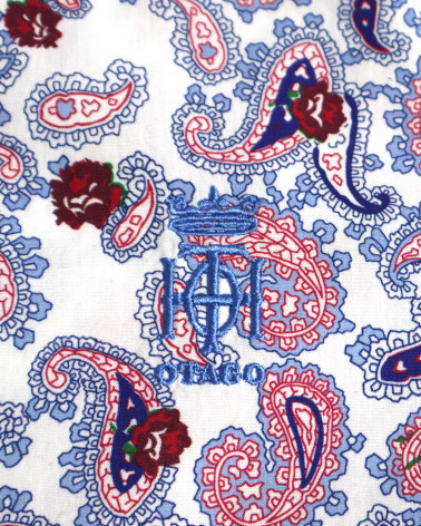 broderie de la Chemise manches longues pour homme 287 Otago écru à motifs