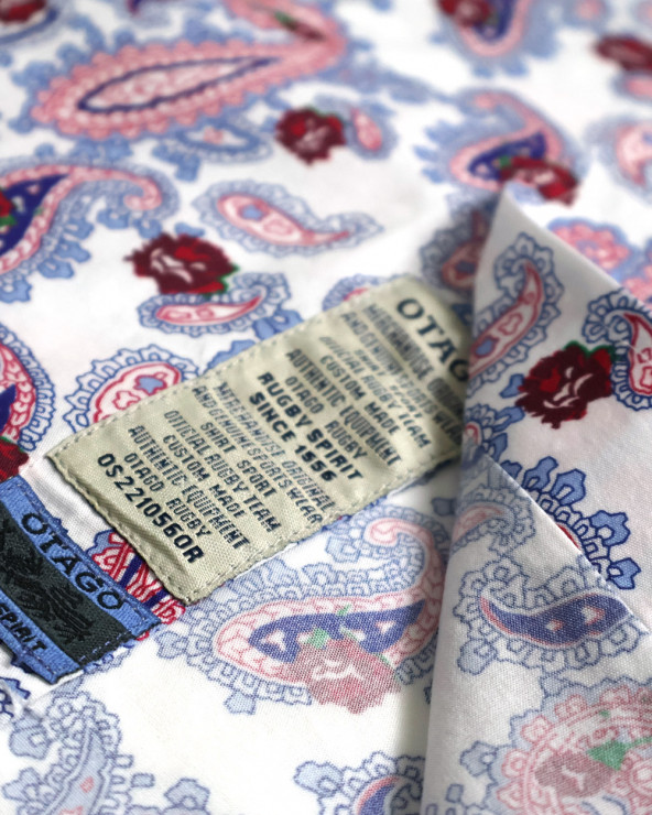 patte de la Chemise manches longues pour homme 287 Otago écru à motifs