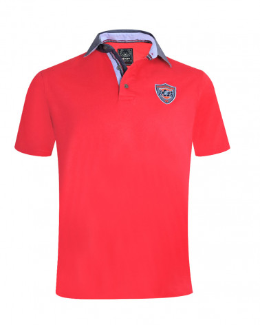 face du Polo manches courtes Patreq Otago rugby corail pour homme