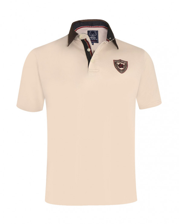 face du Polo manches courtes Koru Otago rugby beige pour homme