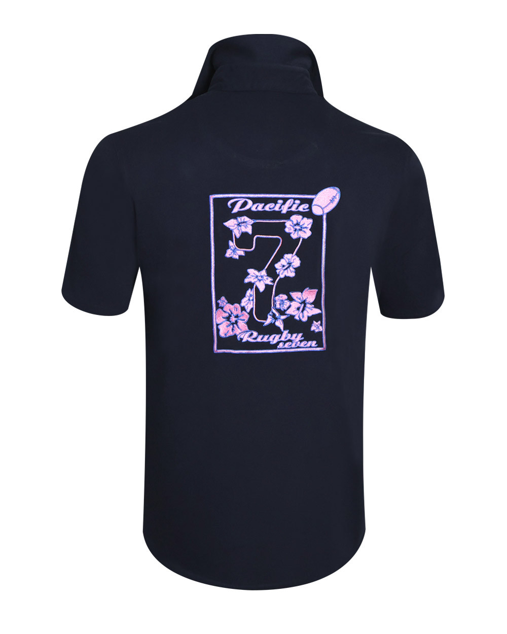 dos du Polo manches courtes Biarco Otago rugby bleu marine pour homme