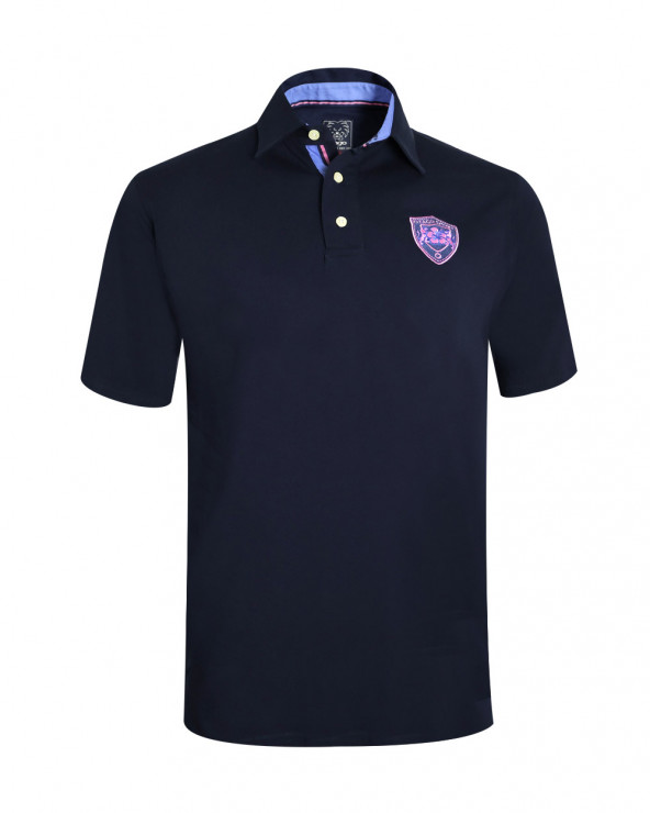 face du Polo manches courtes Biarco Otago rugby bleu marine pour homme