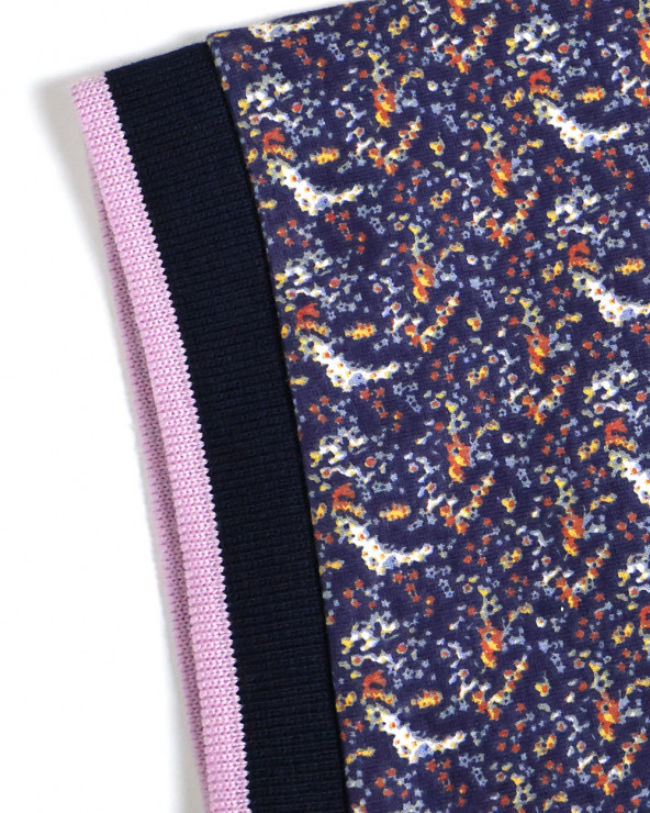 manche du Polo manches courtes Lifako Otago rugby marine rose à motifs pour homme