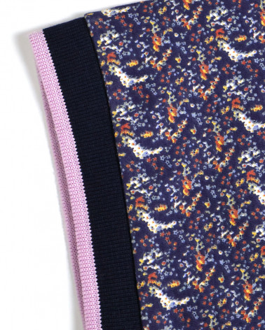 manche du Polo manches courtes Lifako Otago rugby marine rose à motifs pour homme