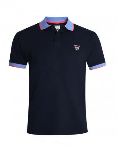 face du Polo manches courtes Lorenzo Otago rugby marine pour homme
