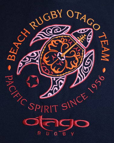 broderie dos du Polo manches courtes Pacitort Otago rugby bleu marine pour homme