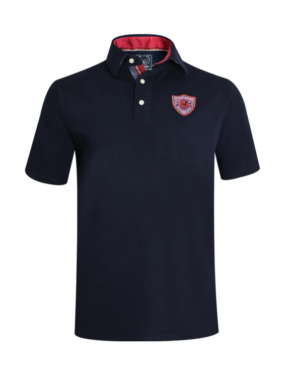 face du Polo manches courtes Pacitort Otago rugby bleu marine pour homme