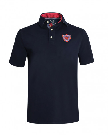face du Polo manches courtes Pacitort Otago rugby bleu marine pour homme