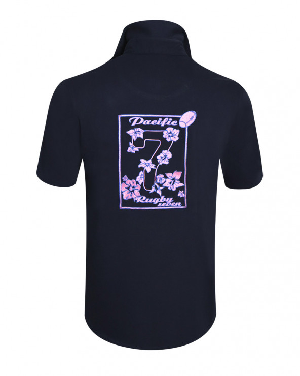 dos du Polo manches courtes Biarco Otago rugby bleu marine pour homme