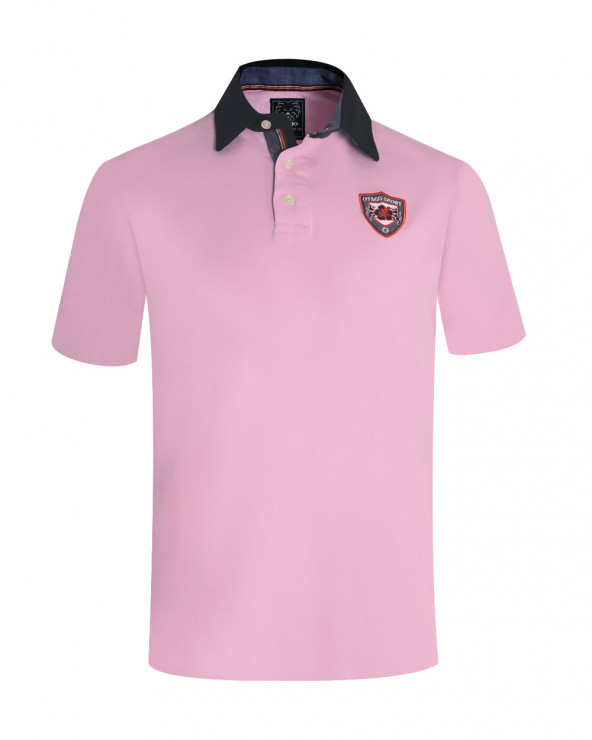 face du Polo manches courtes Maungatu Otago rugby rose pour homme