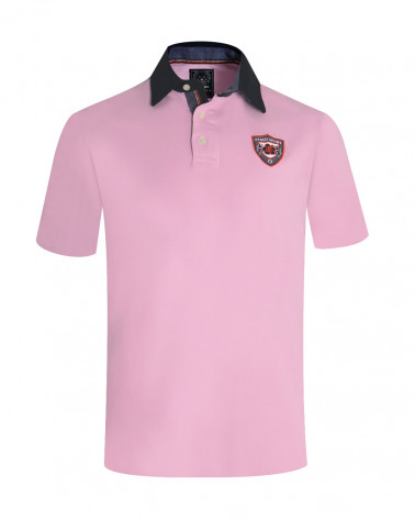 face du Polo manches courtes Maungatu Otago rugby rose pour homme