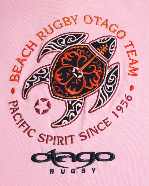 broderie dos du Polo manches courtes Pacitort Otago rugby rose pour homme
