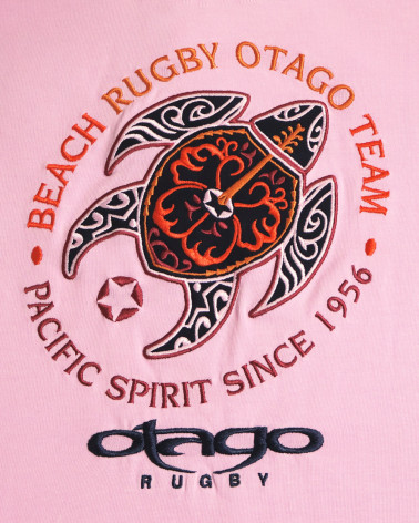 broderie dos du Polo manches courtes Pacitort Otago rugby rose pour homme