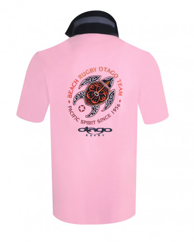 dos du Polo manches courtes Pacitort Otago rugby rose pour homme