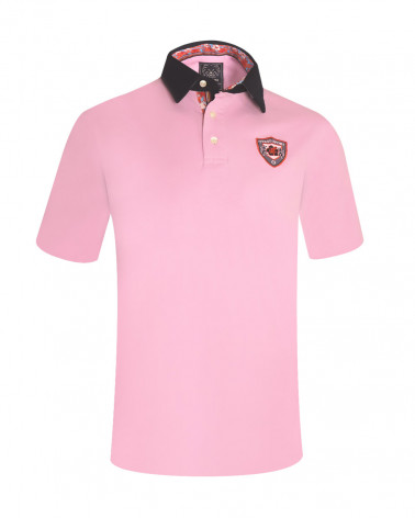 face du Polo manches courtes Pacitort Otago rugby rose pour homme
