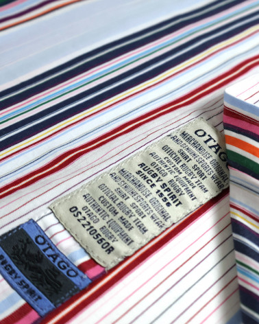 patte de la Chemise manches longues pour homme 290 Otago rayée bleu ciel