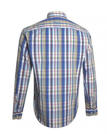 dos de la Chemise manches longues pour homme 288 Otago bleue à carreaux