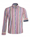 face de la Chemise manches longues pour homme 291 Otago rayée multicolore