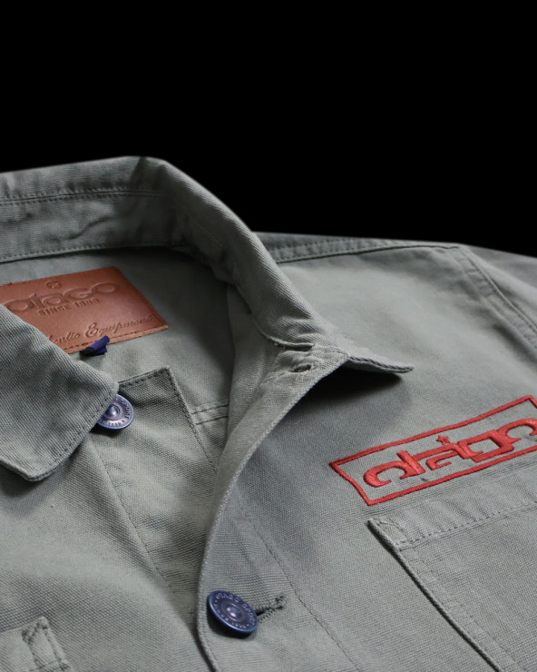 détail de la Veste Toile Boutonnée Otago Rugby kaki pour Homme