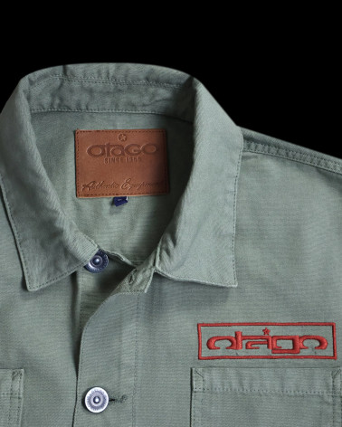 col de la Veste Toile Boutonnée Otago Rugby kaki pour Homme