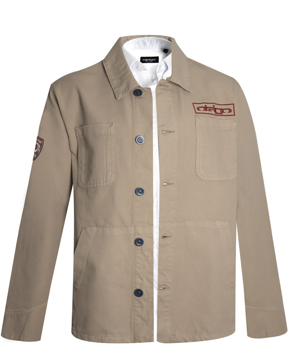 face de la Veste Toile Boutonnée Otago Rugby beige pour Homme