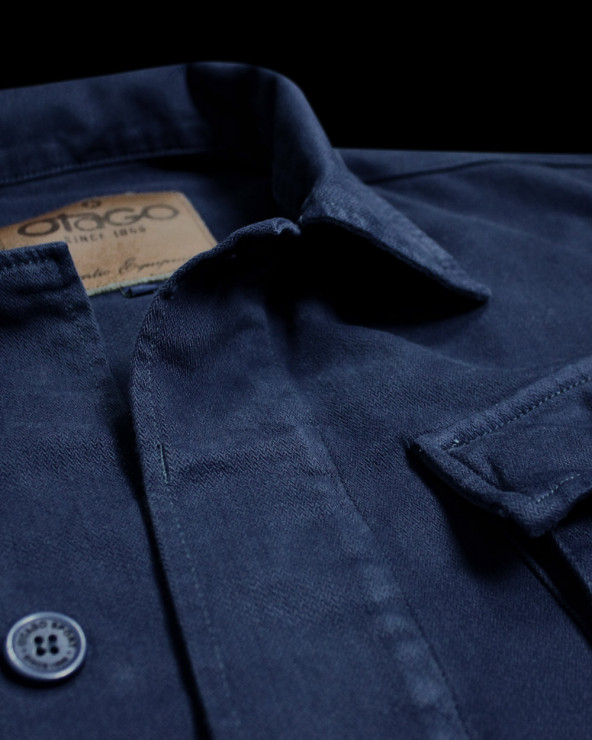 détail de la Veste Toile Boutonnée Ohio Otago Rugby marine pour Homme