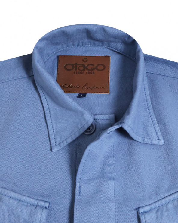 col de la Veste Toile Boutonnée Ohio Otago Rugby indigo marine pour Homme