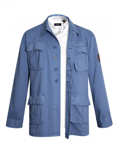 face de la Veste Toile Boutonnée Ohio Otago Rugby indigo marine pour Homme