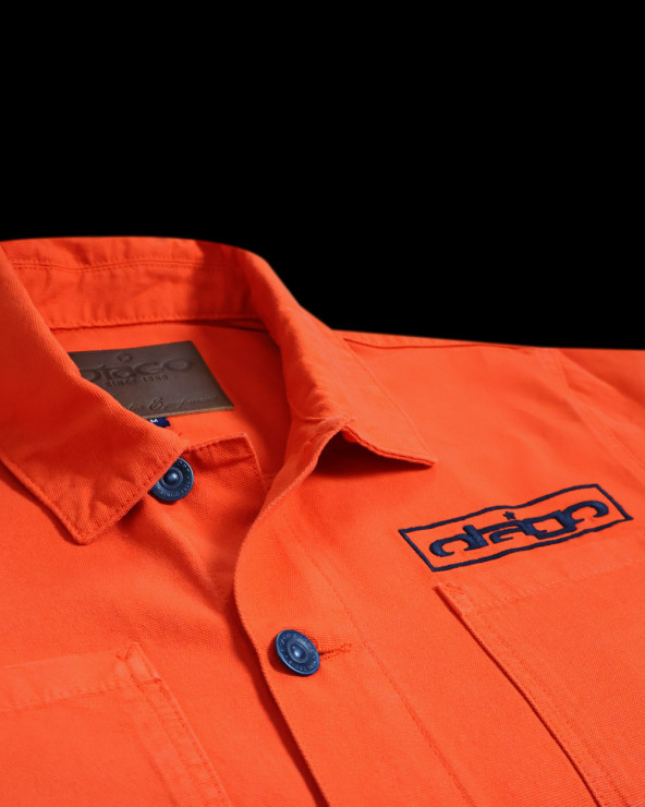 col de la Veste Toile Boutonnée Otago Rugby orange pour Homme