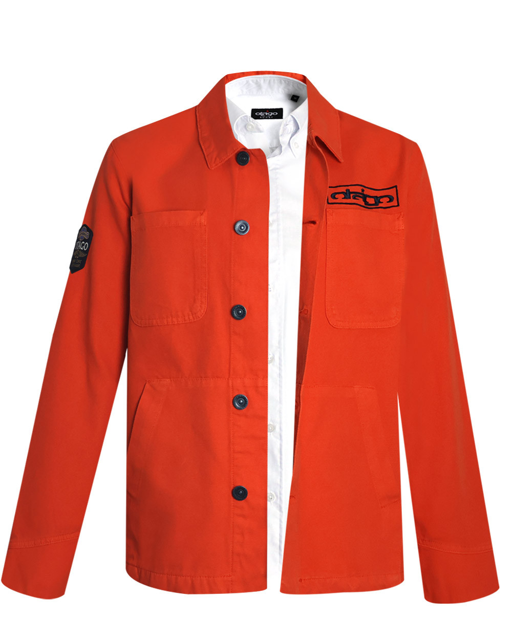 face de la Veste Toile Boutonnée Otago Rugby orange pour Homme