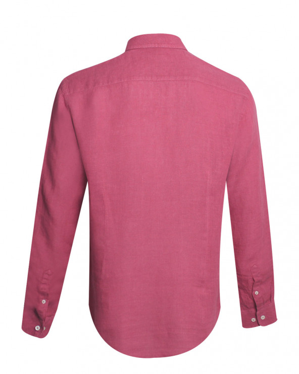 dos de la chemise LIN BUENOS AIRES manches longues Otago framboise pour homme