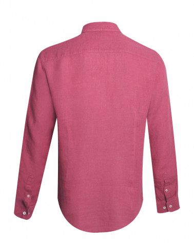 dos de la chemise LIN BUENOS AIRES manches longues Otago framboise pour homme