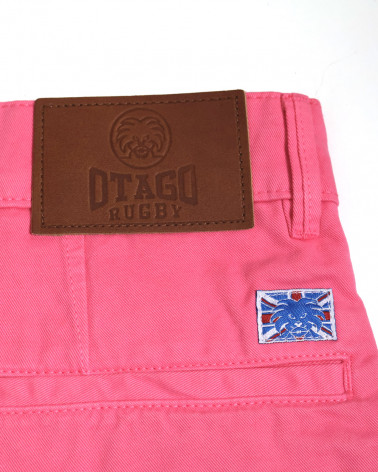 écusson dos du Bermuda Rillus Otago rugby framboise JJ pour homme