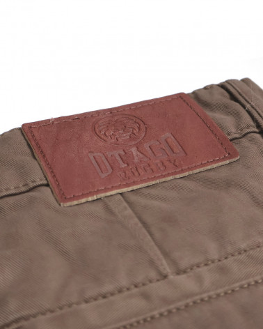 détail dos du Bermuda Rillus Otago rugby marron havane pour homme