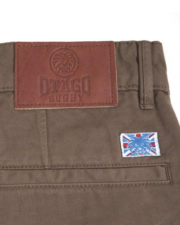 écusson dos du Bermuda Rillus Otago rugby marron havane pour homme