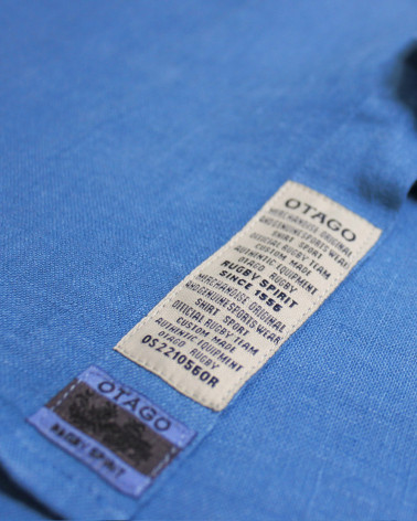 patte de la Chemise LIN bleu Azur pour homme BUENOS AIRES Manches Longues Otago