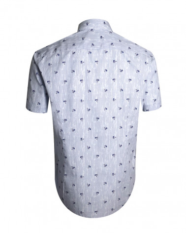 dos de la Chemise manches courtes 155 Otago rugby rayée bleu marine à motifs pour homme