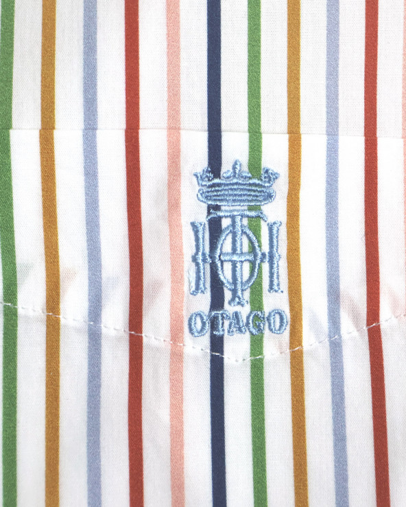 broderie de la Chemise manches courtes 160 Otago rugby rayée multicolore pour homme