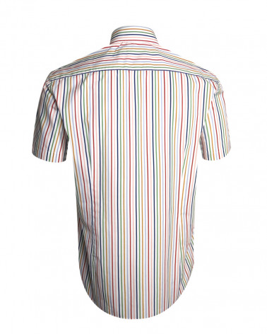 dos de la Chemise manches courtes 160 Otago rugby rayée multicolore pour homme
