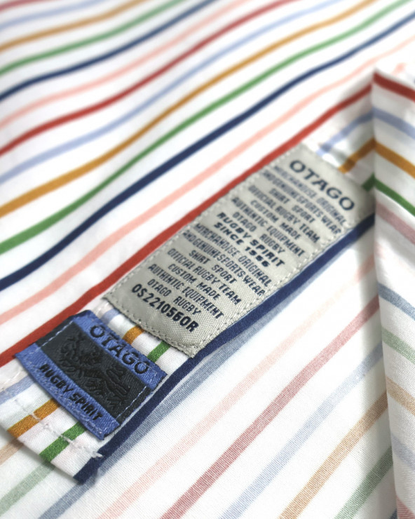 patte de la Chemise manches courtes 160 Otago rugby rayée multicolore pour homme