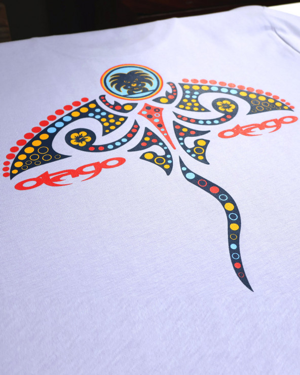 sérigraphie dos du Tee-shirt Mantaflo Otago rugby parme coton Bio pour homme