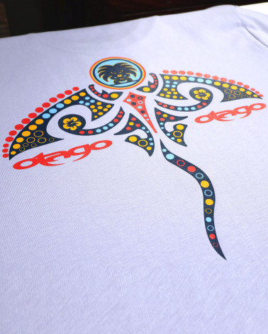 sérigraphie dos du Tee-shirt Mantaflo Otago rugby parme coton Bio pour homme