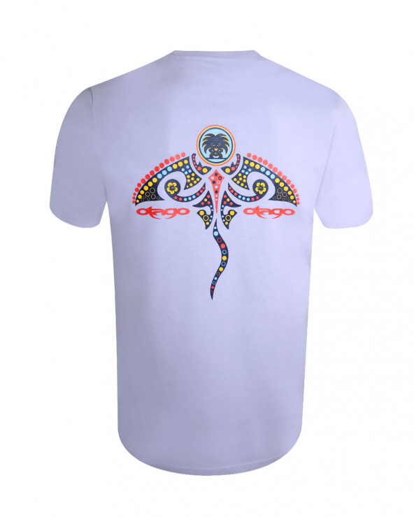 dos du Tee-shirt Mantaflo Otago rugby parme coton Bio pour homme