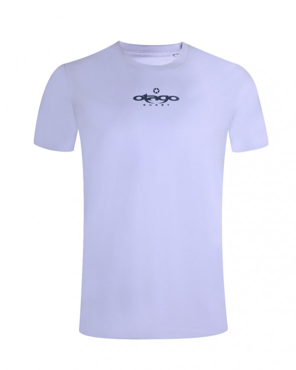 face du Tee-shirt Mantaflo Otago rugby parme coton Bio pour homme