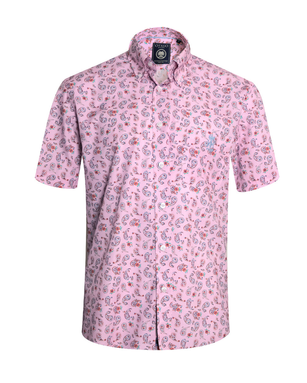 face de la Chemise manches courtes 158 Otago rugby rose à motifs pour homme
