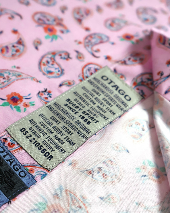 patte de la Chemise manches courtes 158 Otago rugby rose à motifs pour homme