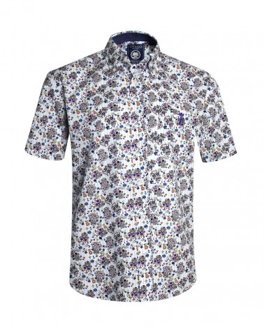 face de la Chemise manches courtes 161 Otago rugby rayée bleu ciel à motifs pour homme