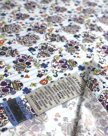 patte de la Chemise manches courtes 161 Otago rugby rayée bleu ciel à motifs pour homme