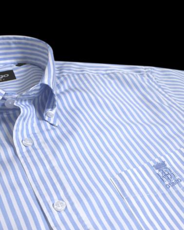 broderie de la Chemise manches courtes 163 Otago rugby rayée bleu ciel pour homme